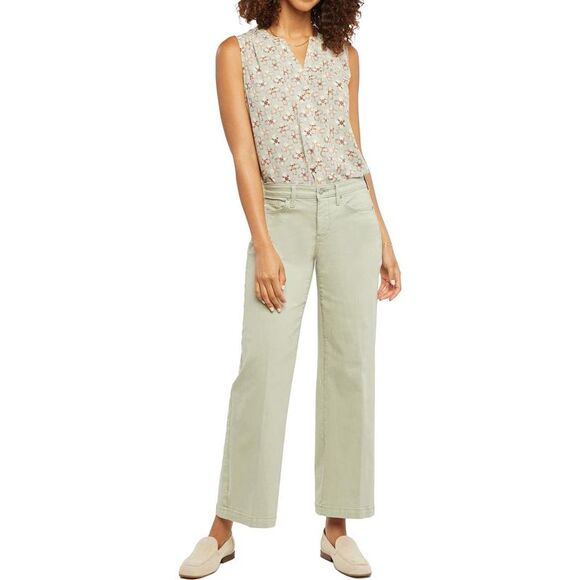 NYDJ Denim - NYDJ Womens Teresa Green Ankle Stretch Denim Wide Leg Jeans Plus NWT